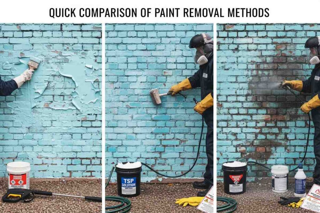 Quick Comparison of Paint Removal Methods