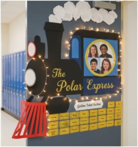 The Polar Express- christmas door decoration ideas for school