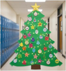 Christmas Tree Door- christmas door decoration ideas for school