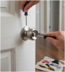 What If the Door Has Visible Screws on the Knob?