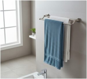 Use a Towel Bar for a Classic Look- how to hang towels in bathroom