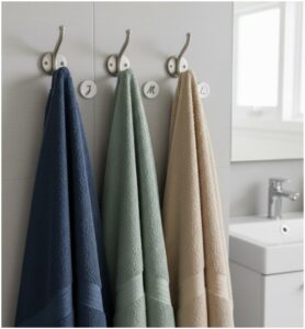 Hooks for the Win- how to hang towels in bathroom