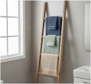 Ladder Racks Add Rustic Charm- how to hang towels in bathroom