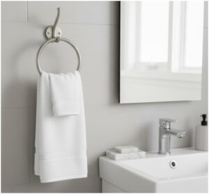Towel Rings for Hand Towels- how to hang towels in bathroom
