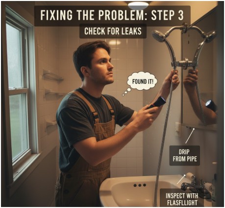 Check for Leaks- how to increase water pressure in shower