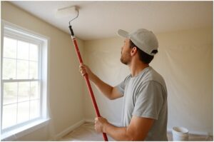 how to paint popcorn ceiling
